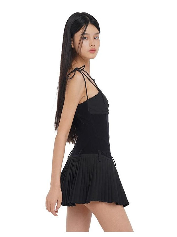 Heavy Pleat Strap Dress