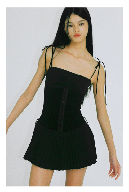 Heavy Pleat Strap Dress