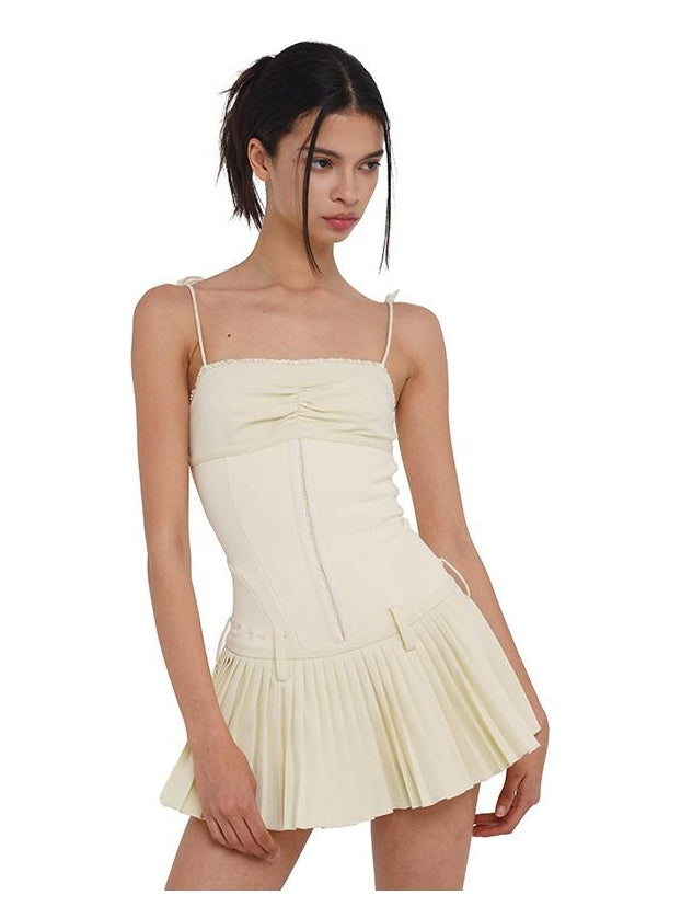 Heavy Pleat Strap Dress