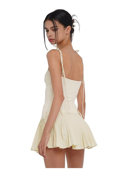 Heavy Pleat Strap Dress