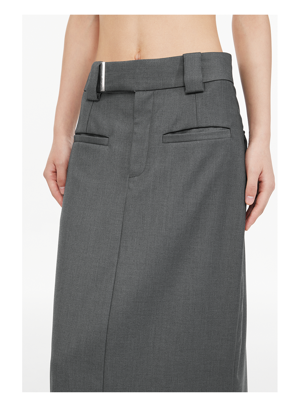 Heavyweight Custom Metal Slit Pencil Skirt