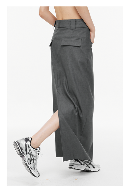 Heavyweight Custom Metal Slit Pencil Skirt