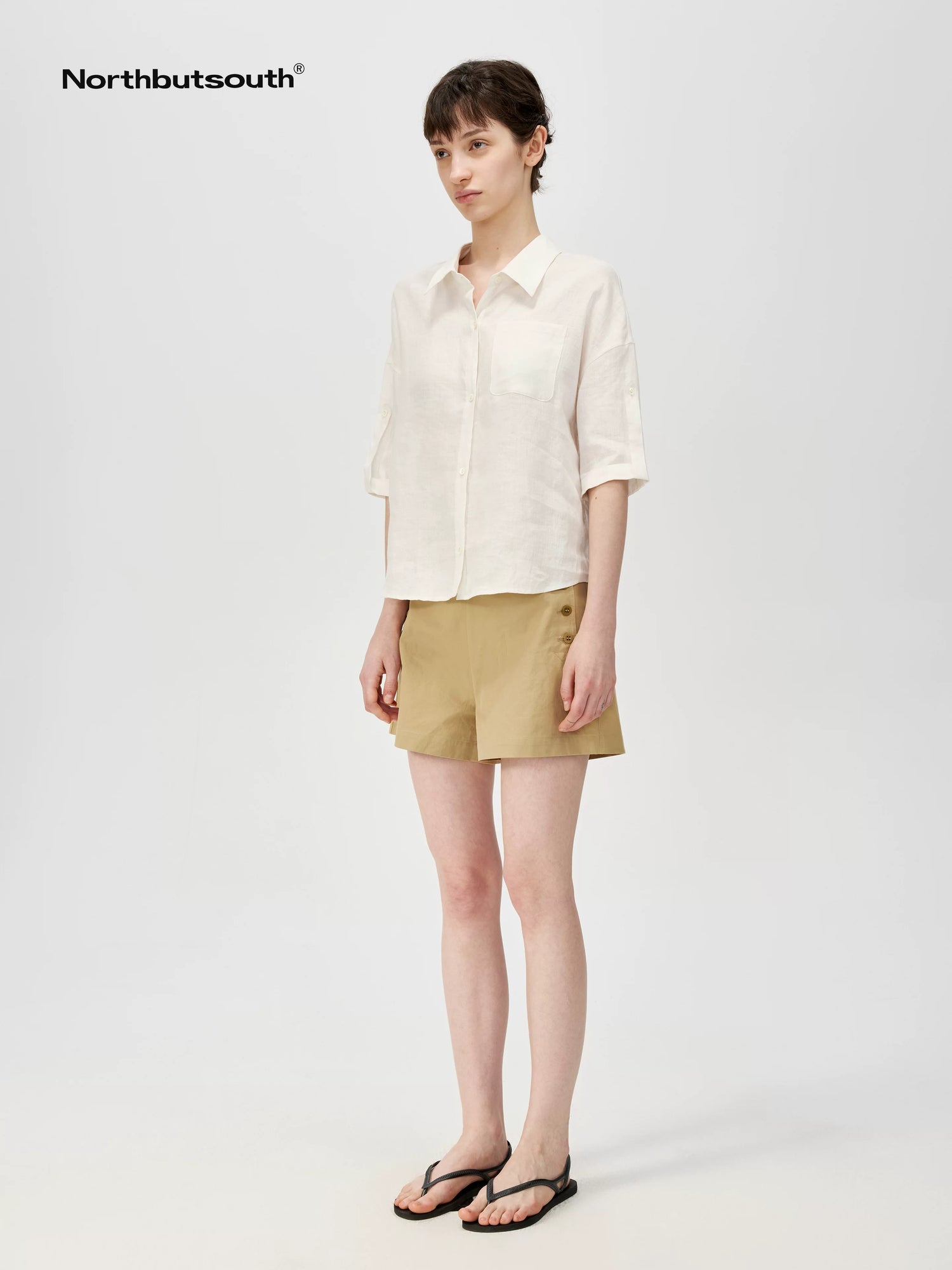 Hemp Short Sleeve Shirt Lightweight Loose Fit Breathable Casual