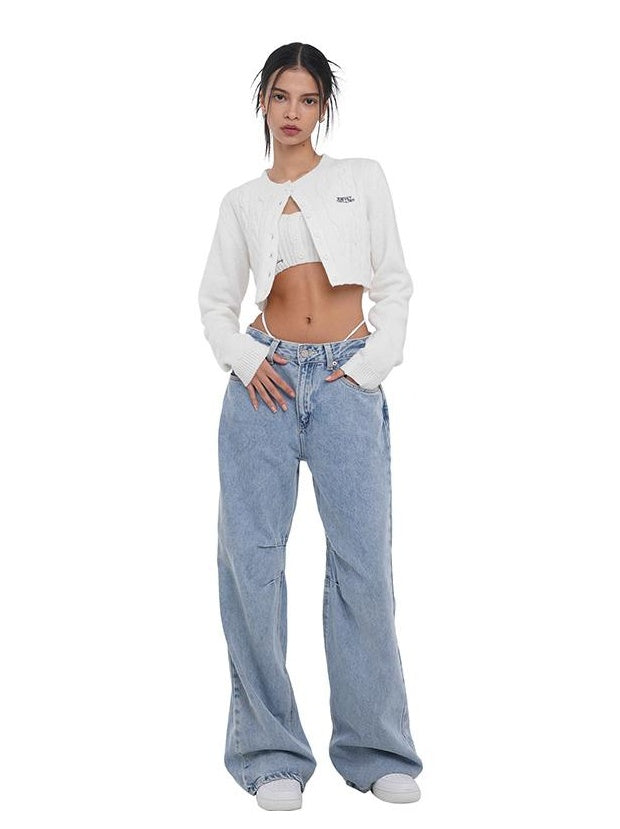 High Waisted Loose Fit Straight Leg Jeans for Women