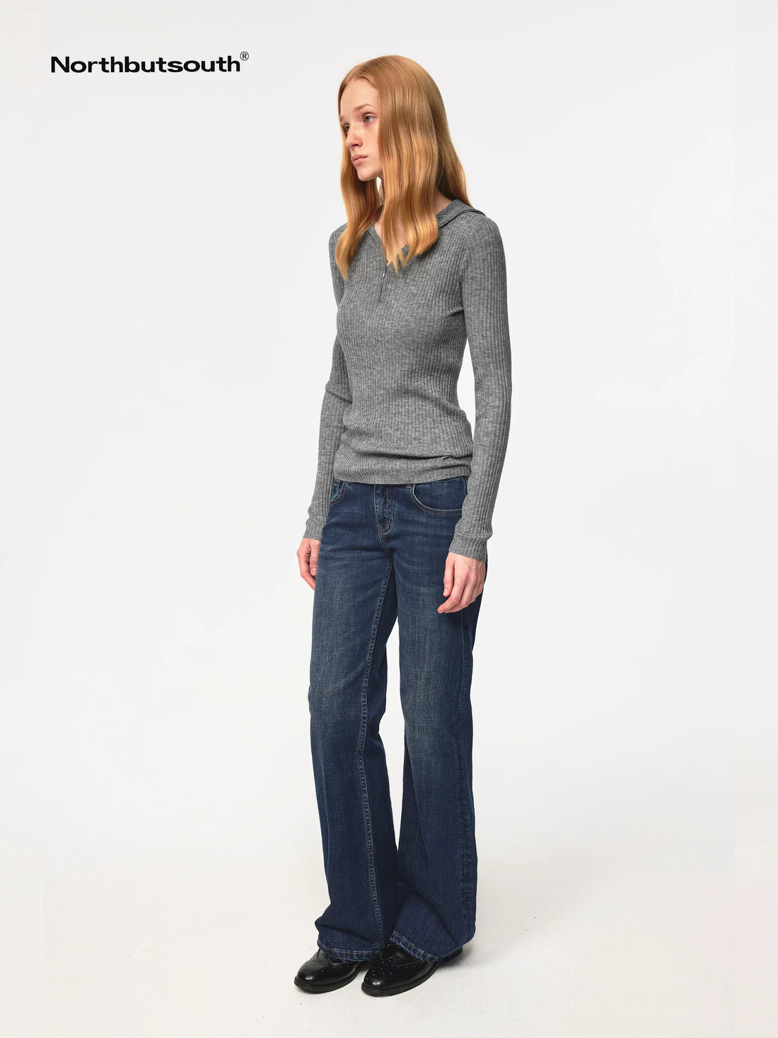 High Elastic Merino Wool Ribbed Hooded Half Zip Base Layer