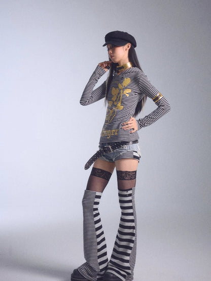 High Elastic Striped Backless Hoodie With Terry Lining Air Hole