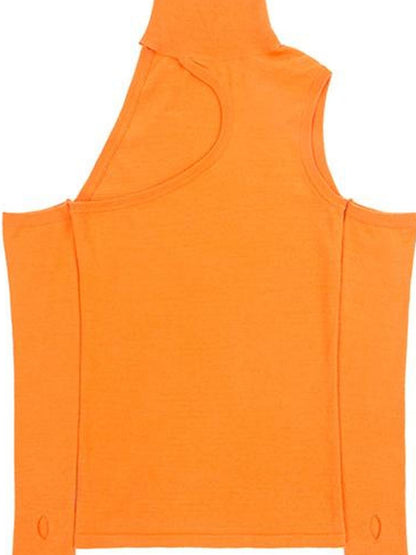 DIDDI MODA High Neck Asymmetrical Cutout Knit Sweater