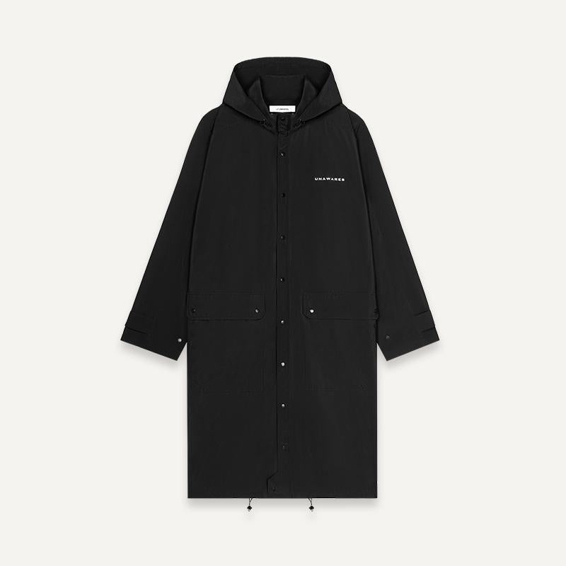 Hooded Long Trench Coat with Storage