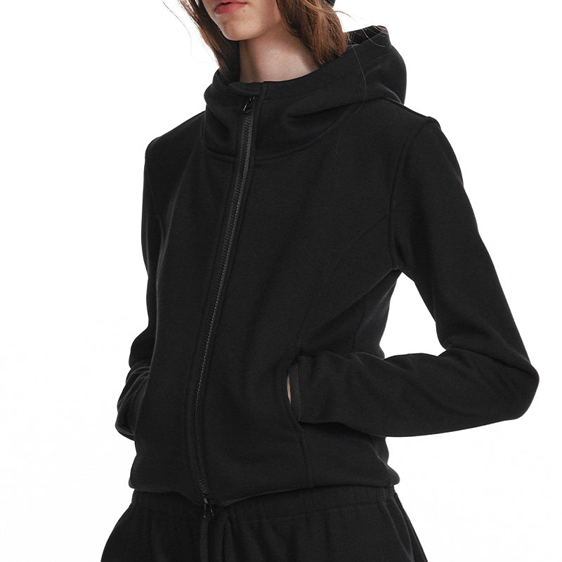 ALINNV STUDIO Fleece Lined Hooded Sweatshirt Wide Leg Pants Set