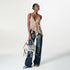 2th Desire V Neck Lace Up Backless Peplum Halter Top With Ruffles