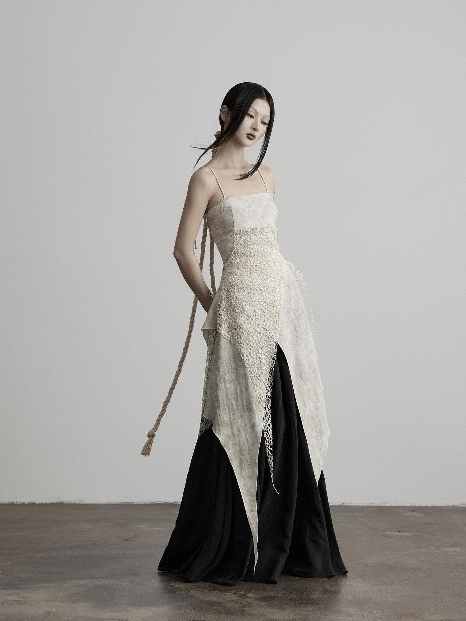INDULGE Apricot Lace Structured Asymmetric Women&