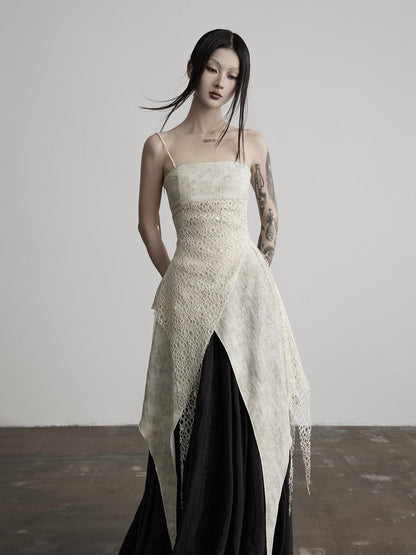 INDULGE Apricot Lace Structured Asymmetric Women&