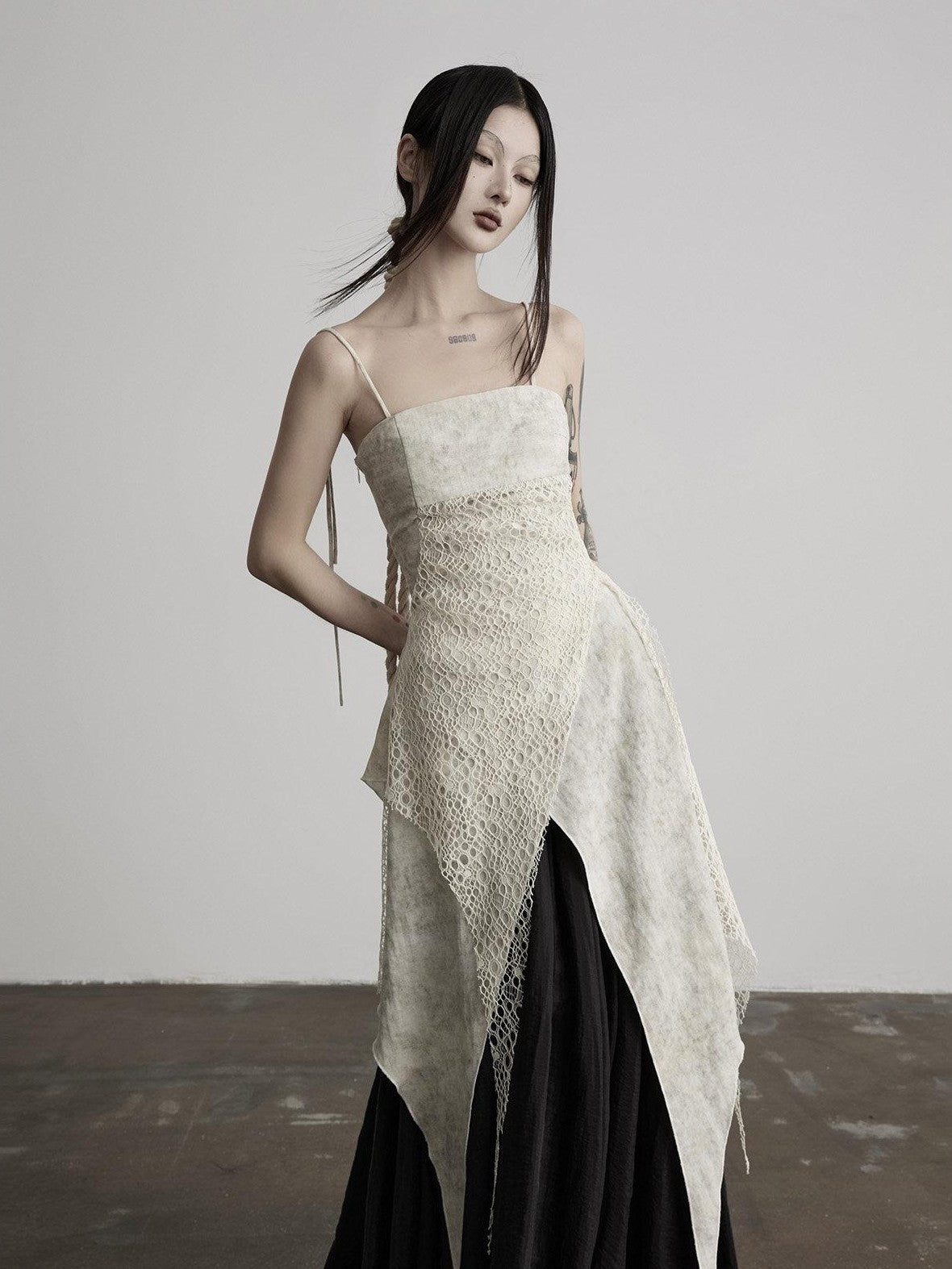 INDULGE Apricot Lace Structured Asymmetric Women&