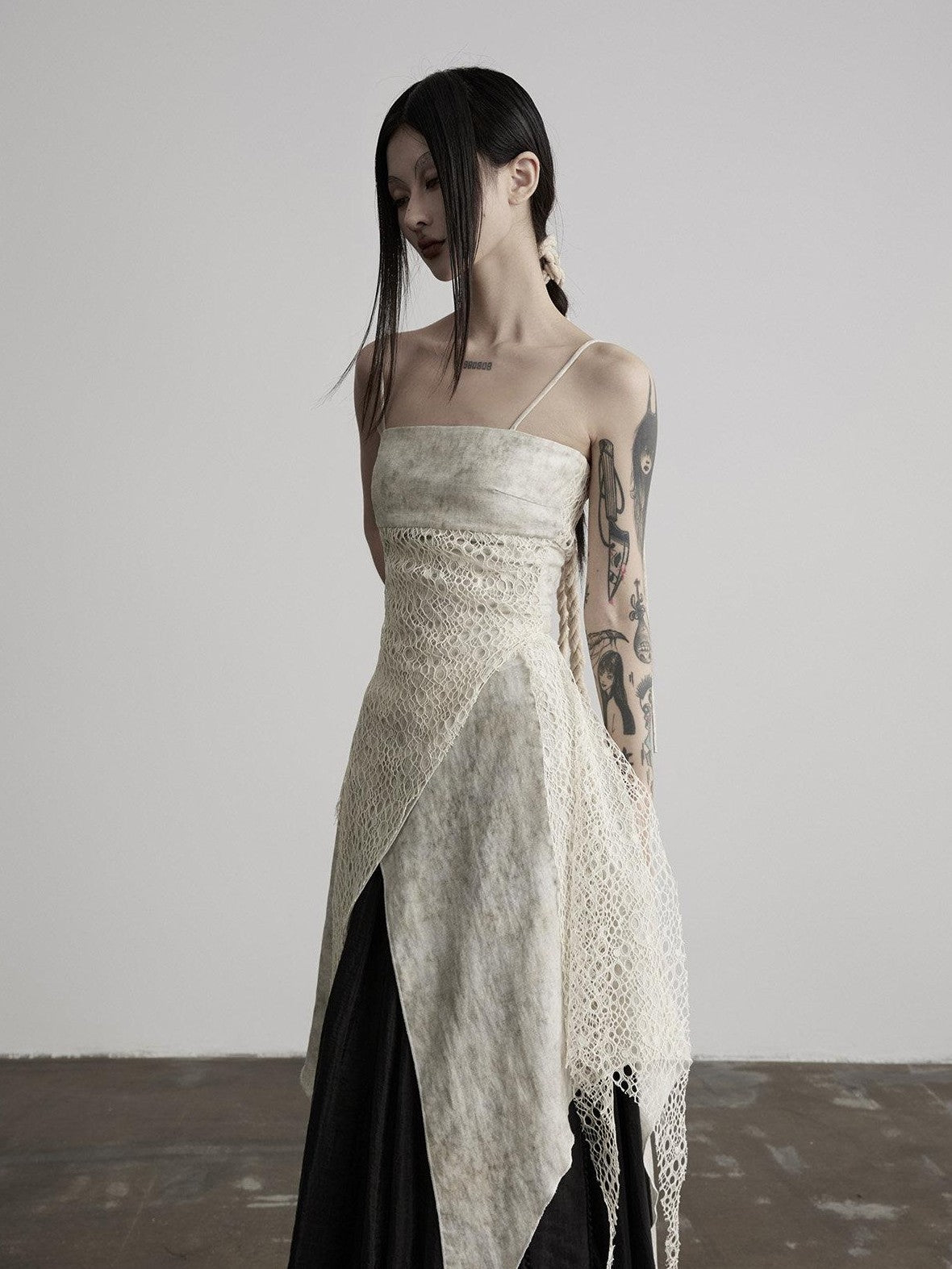 INDULGE Apricot Lace Structured Asymmetric Women&