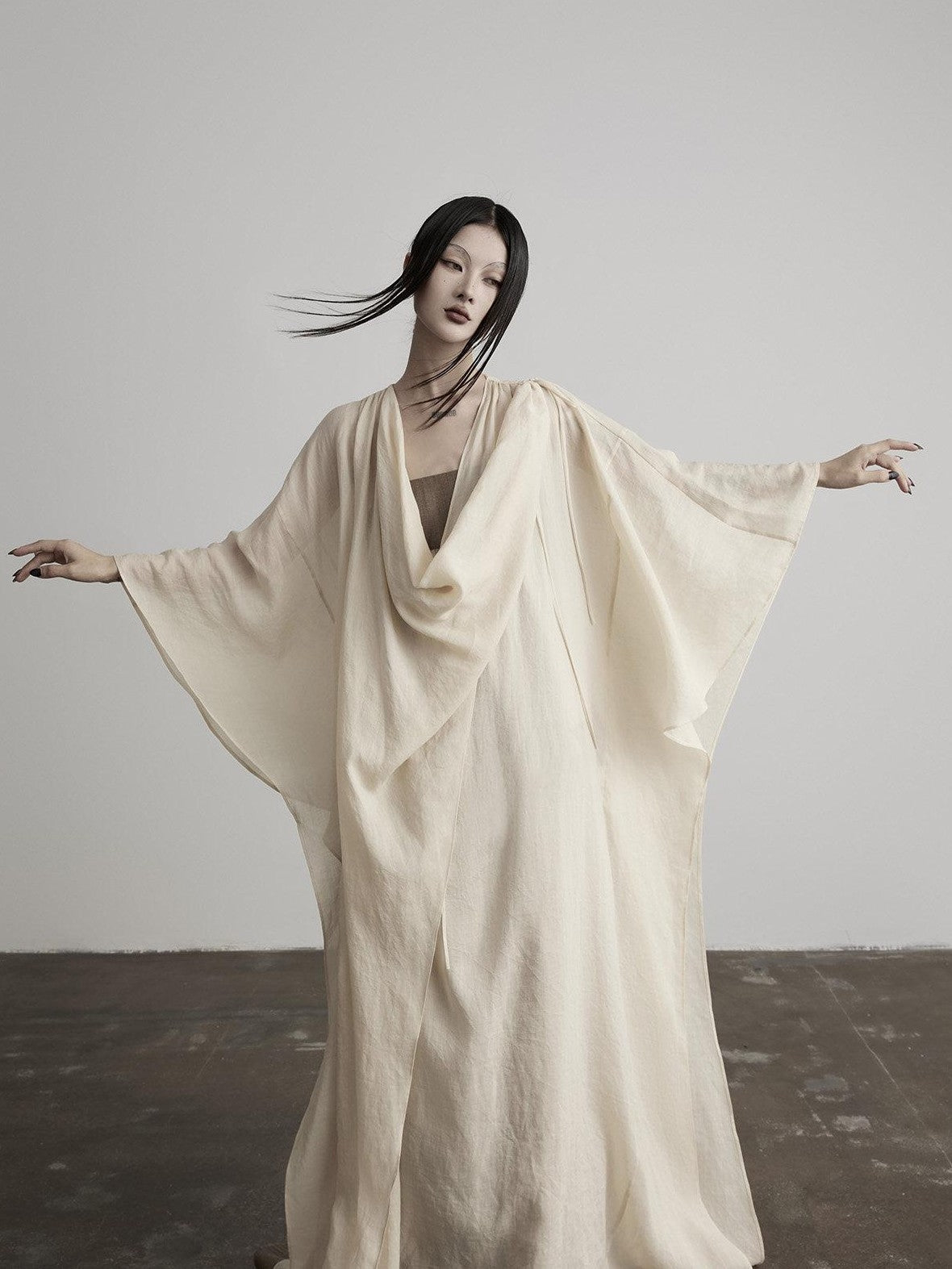 INDULGE Apricot Wrap Drape Hood 3d Tailoring Women&