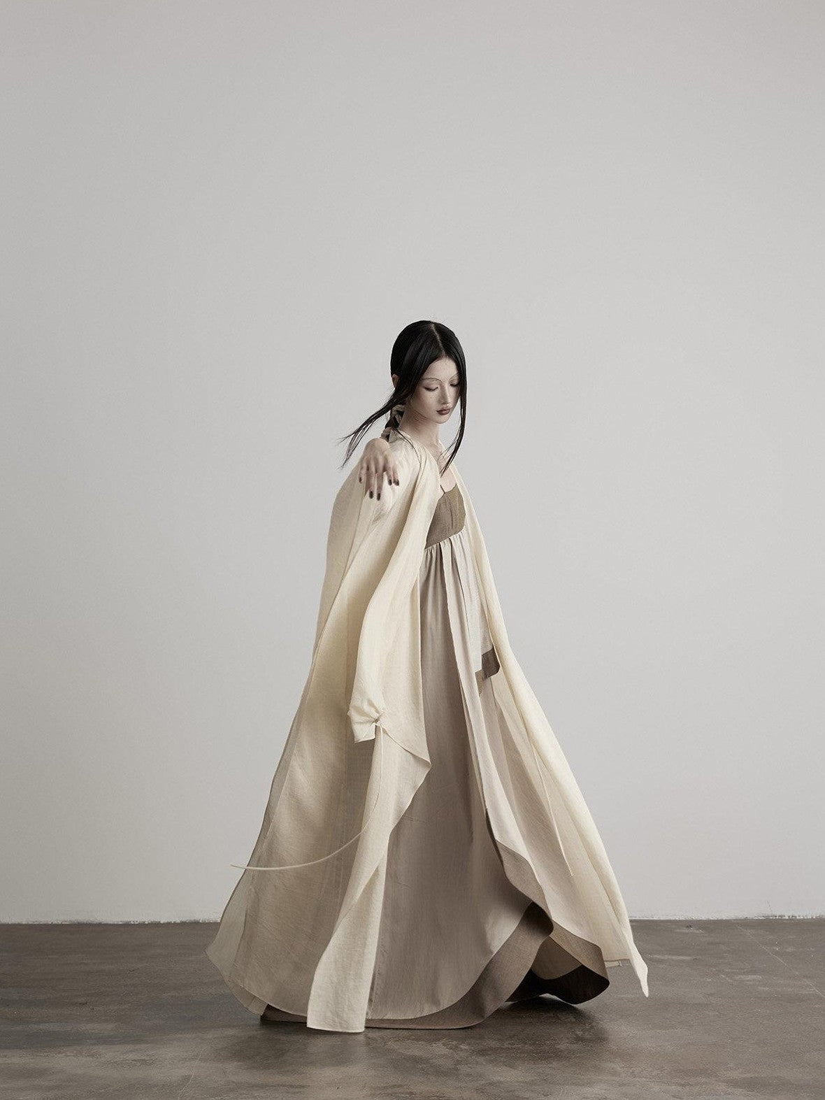INDULGE Apricot Wrap Drape Hood 3d Tailoring Women&