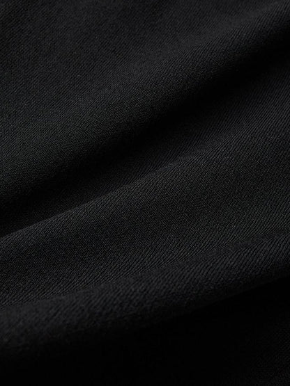 INDULGE Asymmetrical Dark Goth Long Sleeve Black Lyocell Women Off-Shoulder T-Shirts