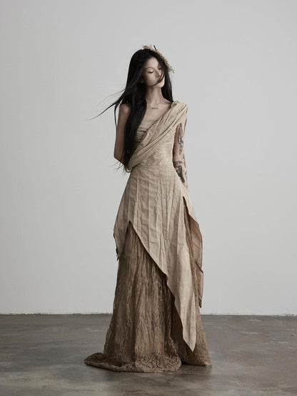 INDULGE Asymmetrical Layered Lace Patchwork Tribal Women&