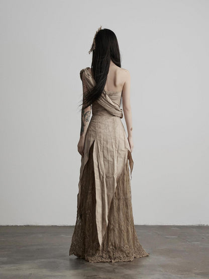 INDULGE Asymmetrical Layered Lace Patchwork Tribal Women&