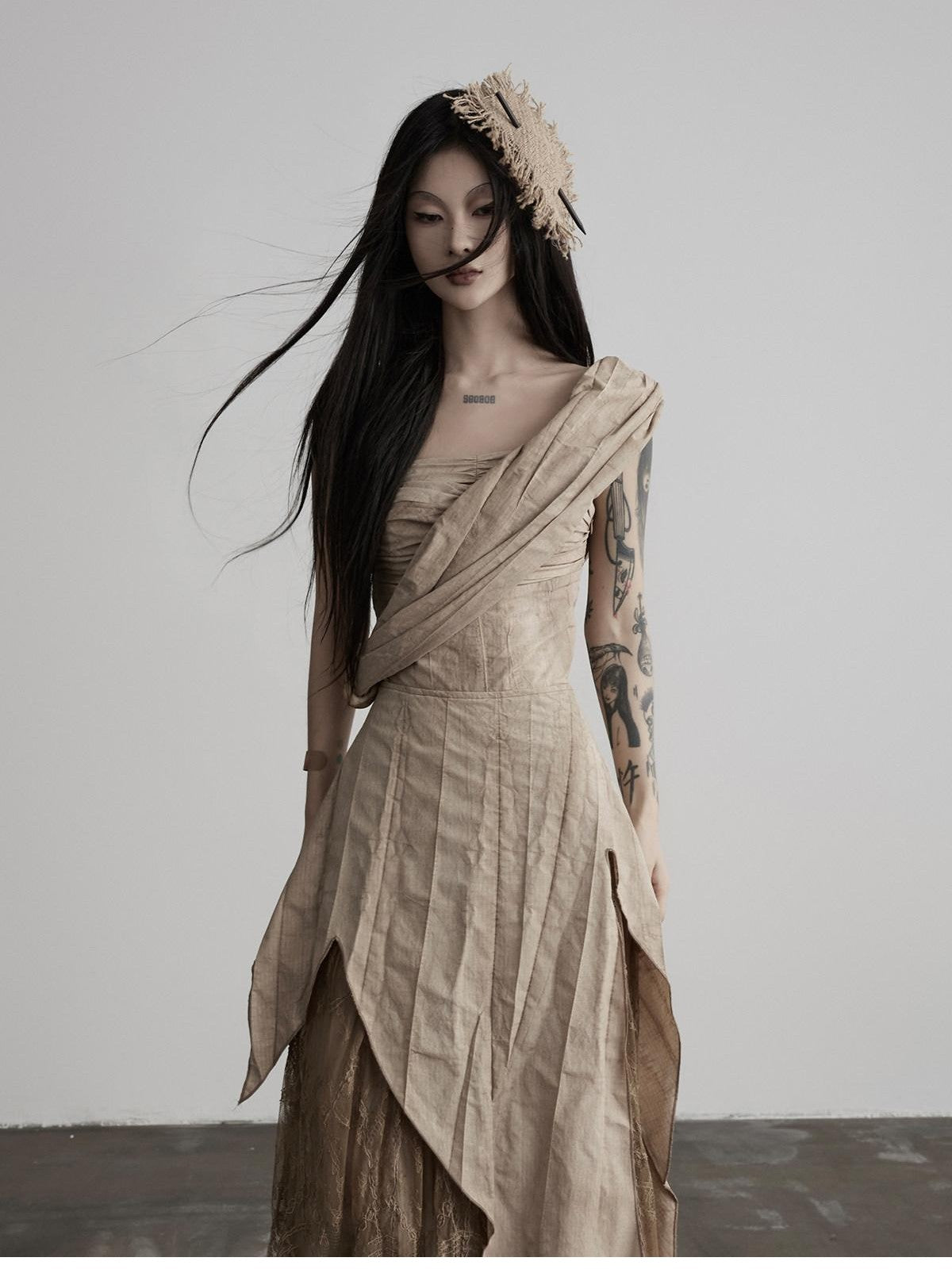 INDULGE Asymmetrical Layered Lace Patchwork Tribal Women&