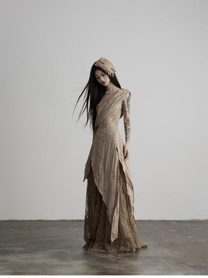 INDULGE Asymmetrical Layered Lace Patchwork Tribal Women&