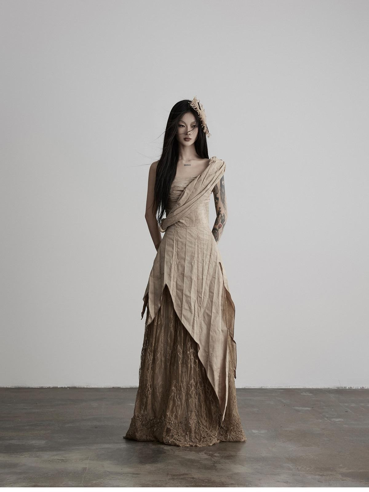 INDULGE Asymmetrical Layered Lace Patchwork Tribal Women&