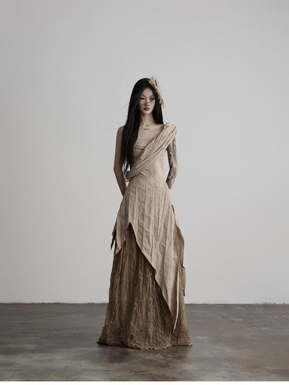 INDULGE Asymmetrical Layered Lace Patchwork Tribal Women&
