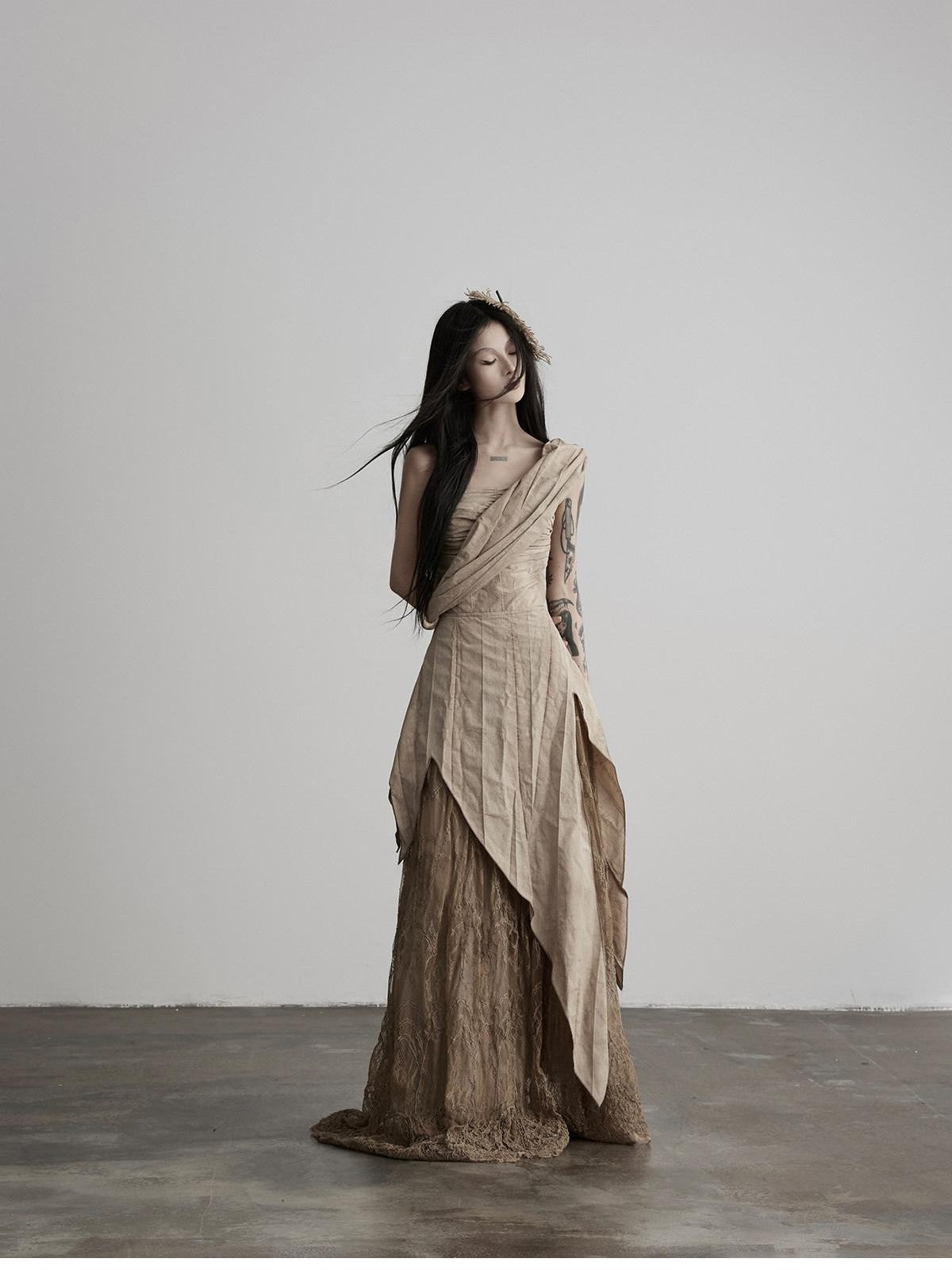 INDULGE Asymmetrical Layered Lace Patchwork Tribal Women&
