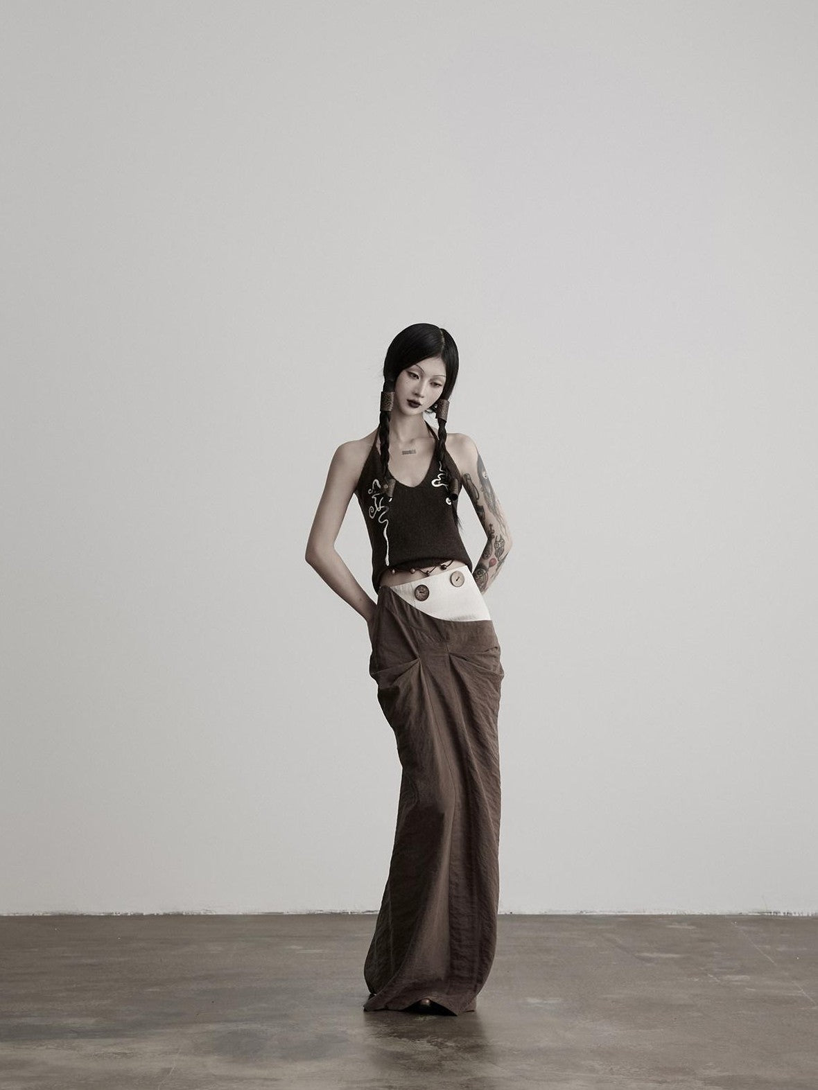 INDULGE Beaded Embroidered Knit Halter Women&