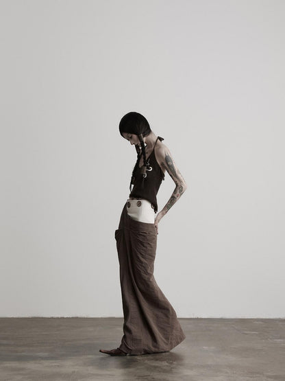 INDULGE Beaded Embroidered Knit Halter Women&