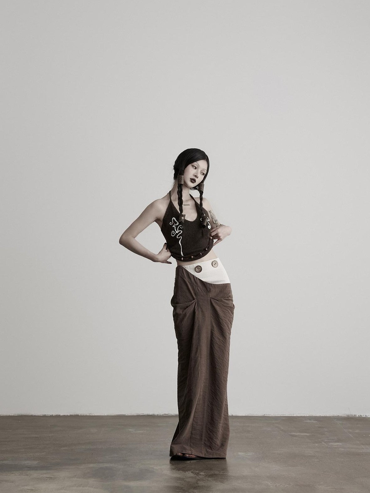 INDULGE Beaded Embroidered Knit Halter Women&