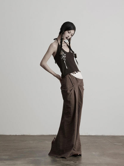 INDULGE Beaded Embroidered Knit Halter Women&