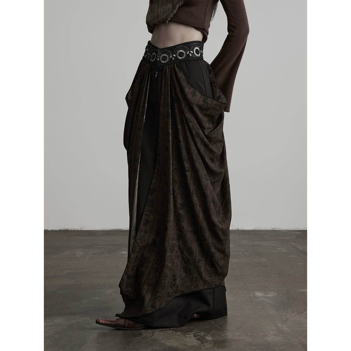 INDULGE_Beaded_Embroidered_Panel_Ruched_A_Line_Women&