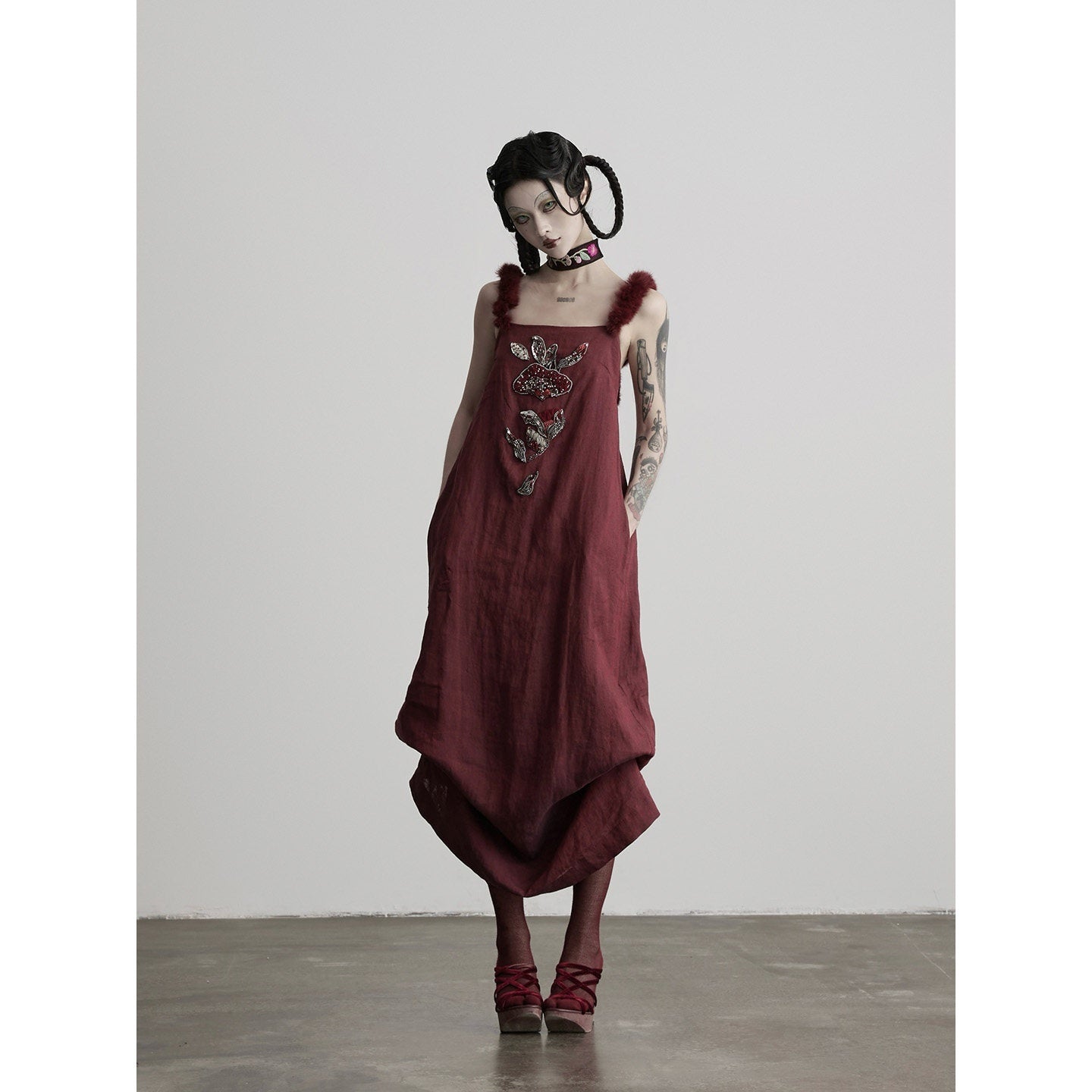 INDULGE_Beaded_Mushroom_Embroidery_Rabbit_Fur_Straps_Women&