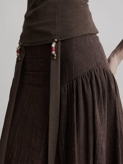 INDULGE Beaded Ribbon Structured Slim Waist Women&