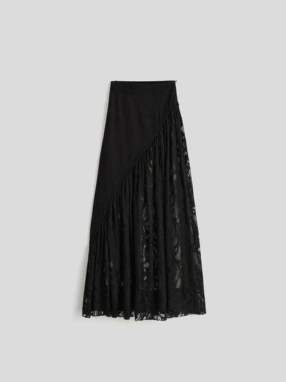 INDULGE Bell Charm Layered Mesh Beaded A Line Women&