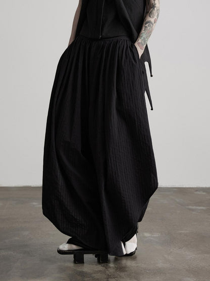 INDULGE Black Asymmetric Oversized High Waist Pockets Women&