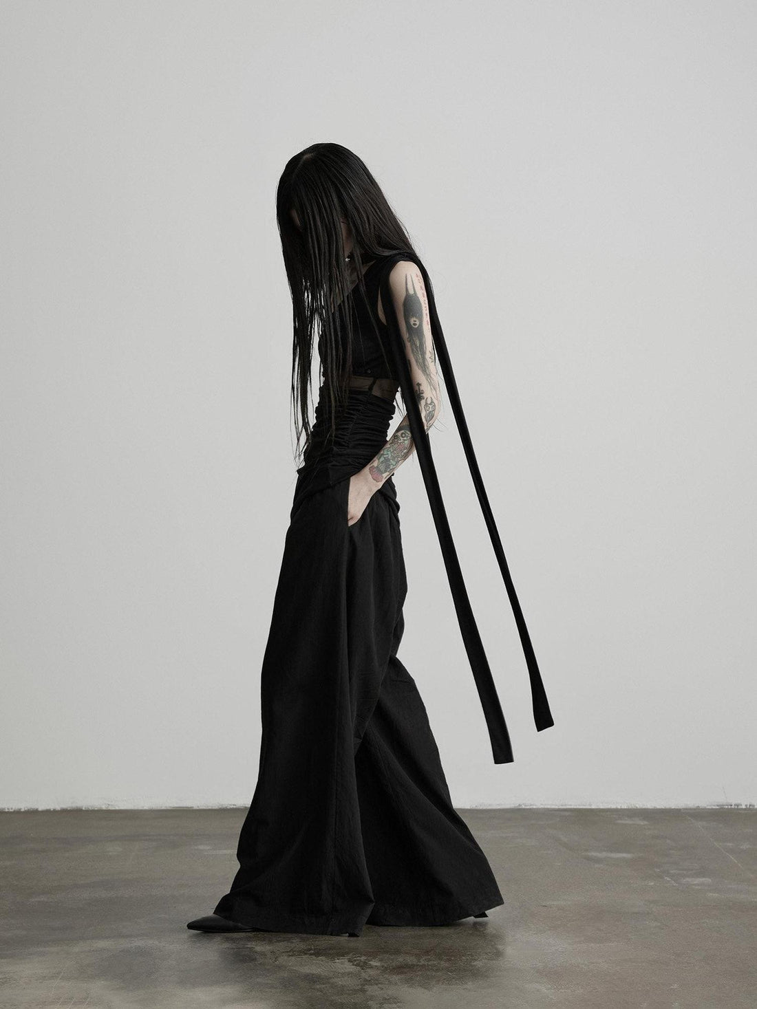 INDULGE Black Cutout Ribbon Tailored Women&