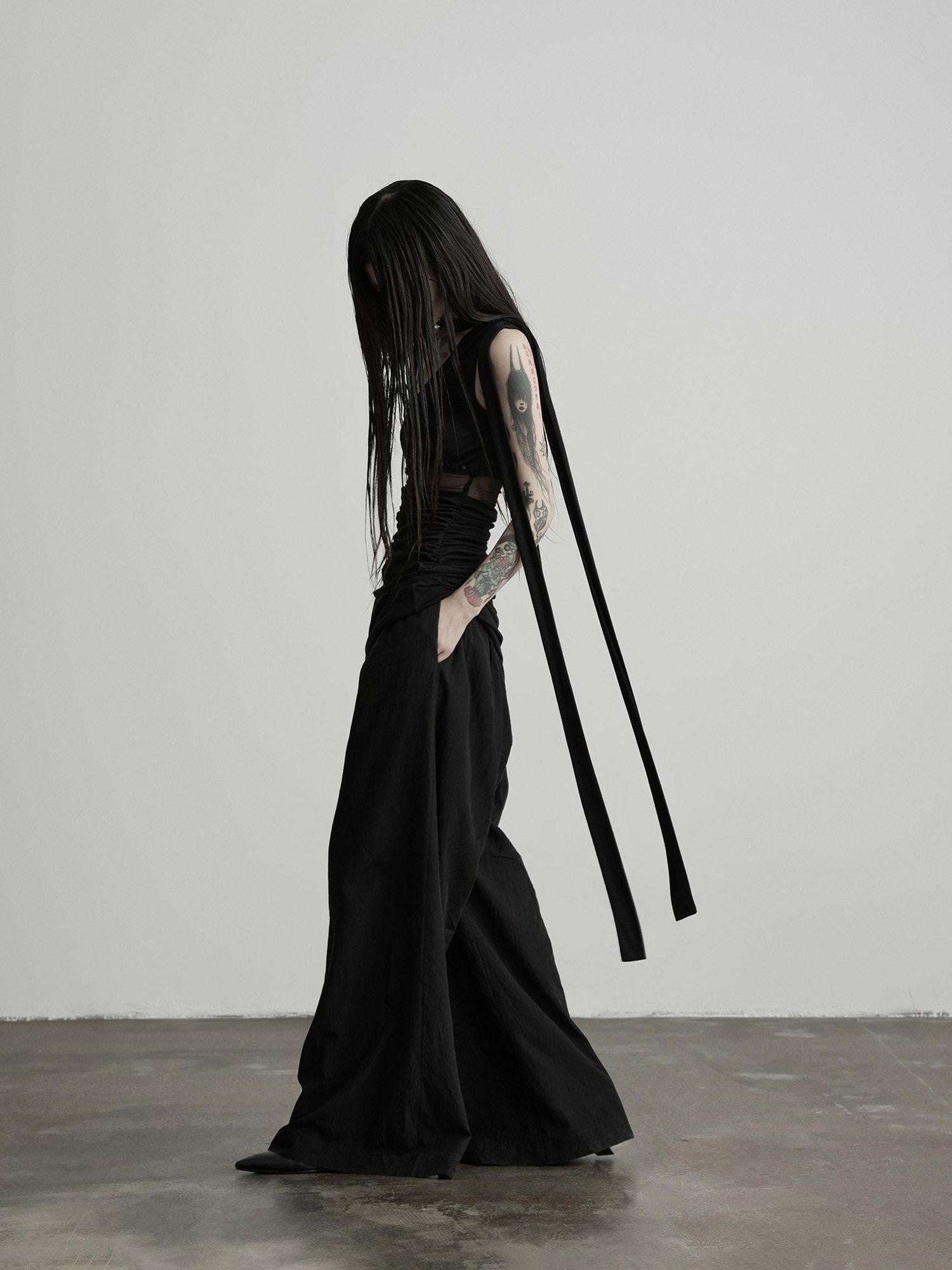 INDULGE Black Cutout Ribbon Tailored Women&