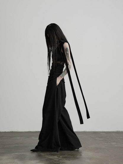 INDULGE Black Cutout Ribbon Tailored Women&
