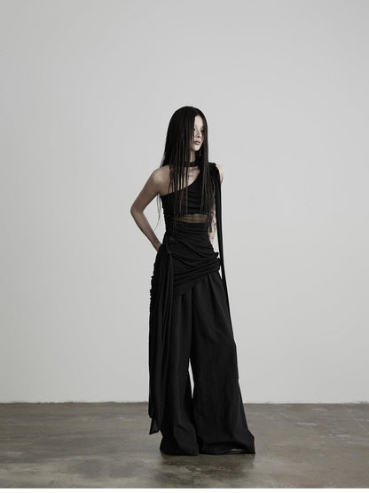 INDULGE Black Cutout Ribbon Tailored Women&