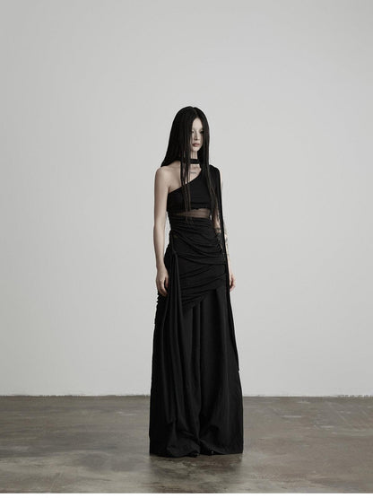 INDULGE Black Cutout Ribbon Tailored Women&