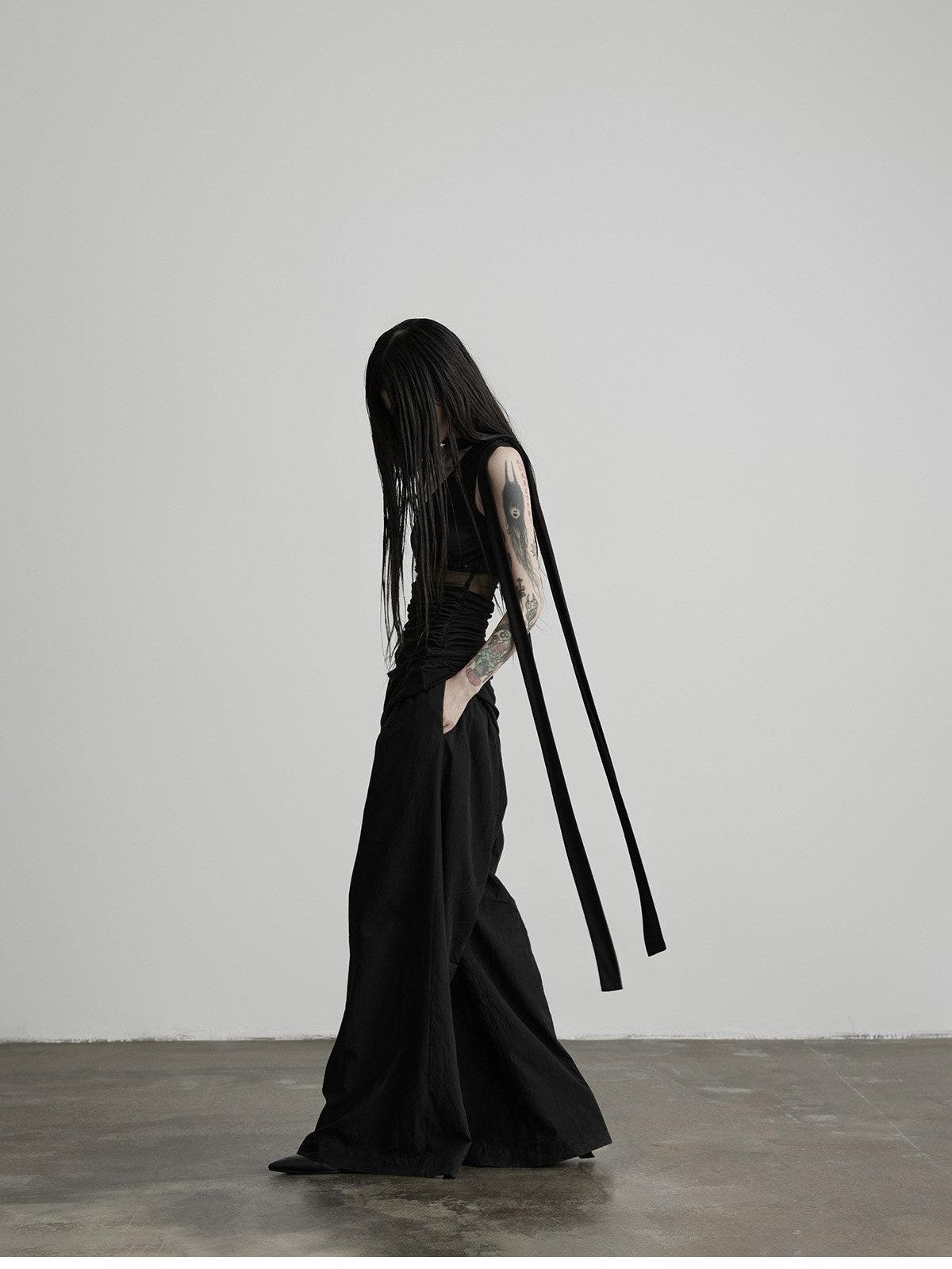 INDULGE Black Cutout Ribbon Tailored Women&