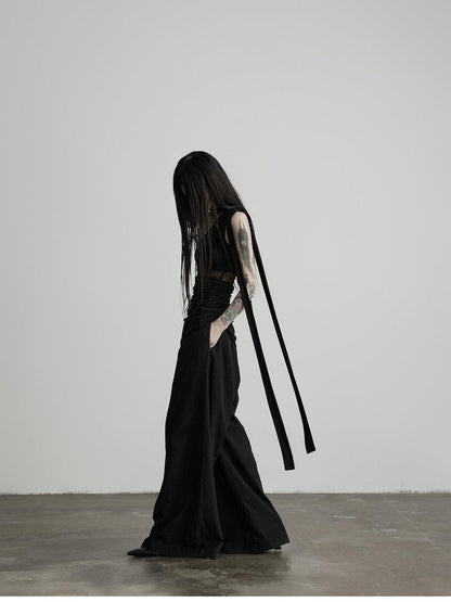 INDULGE Black Cutout Ribbon Tailored Women&