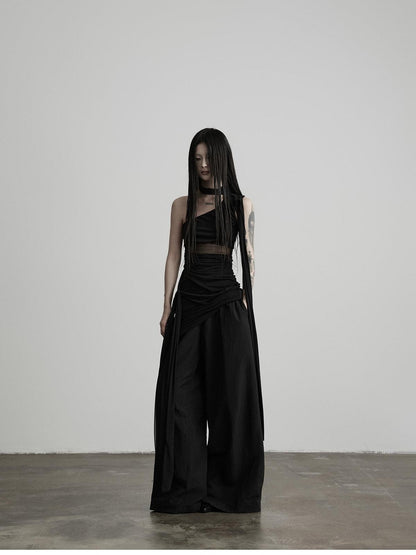 INDULGE Black Cutout Ribbon Tailored Women&