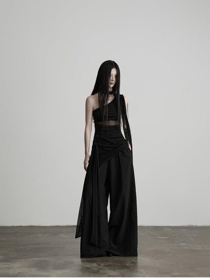 INDULGE Black Cutout Ribbon Tailored Women&