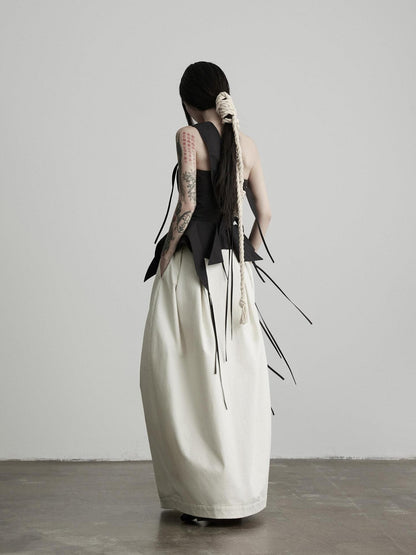 INDULGE Black Deconstructed 3d Cut Asymmetrical Women&