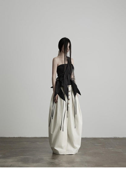 INDULGE Black Deconstructed 3d Cut Asymmetrical Women&