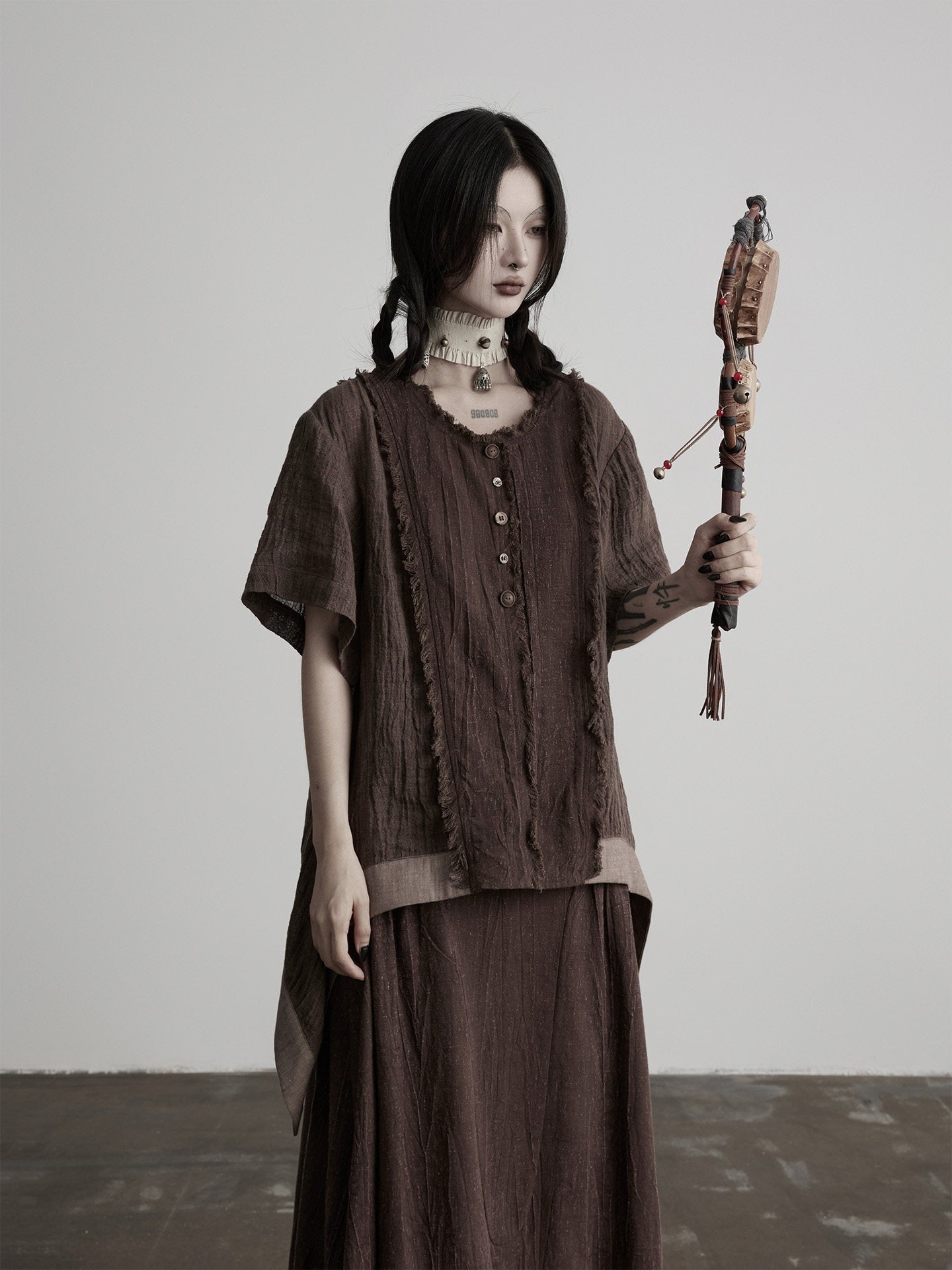 INDULGE_Boho_Patchwork_Frayed_Curved_Hem_Women&