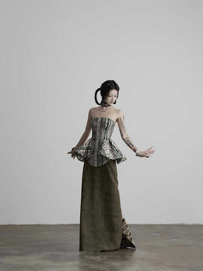 INDULGE Bronze Print Pleated Butterfly Women&